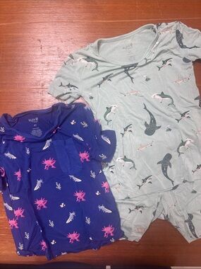 Kyte BABY Girls' Sea Creature Pajama Sets - Navy & Mint